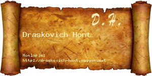 Draskovich Hont névjegykártya